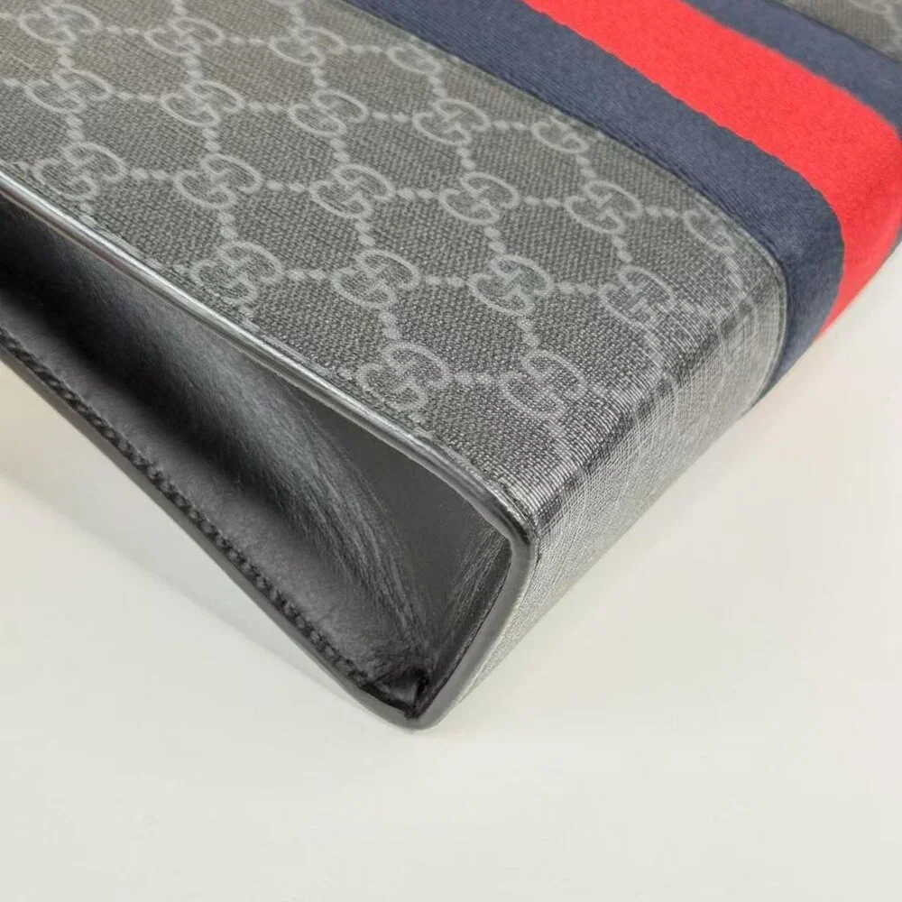 Gucci Navy Blue Zip Pouch GG Coated Canvas - Picture 5 of 8